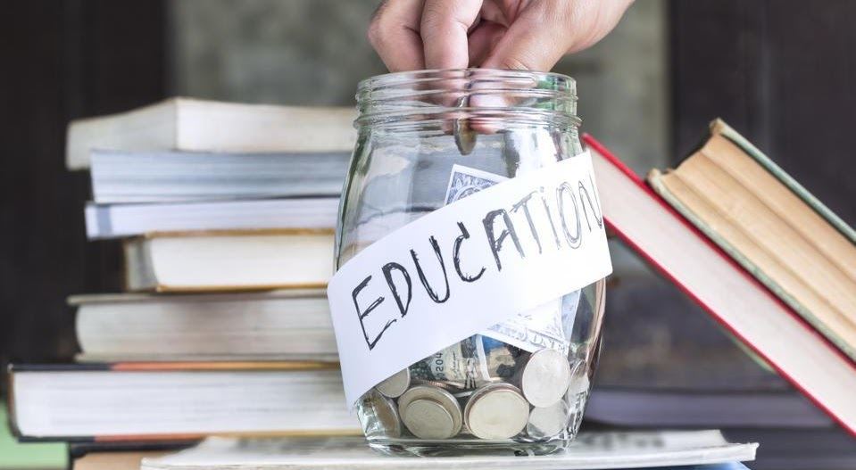  Money Jar labeled Education